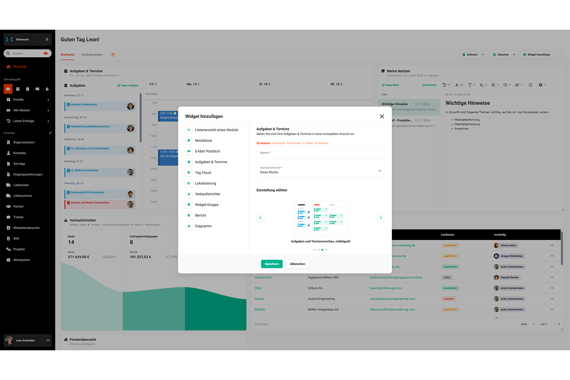 brainX Dashboard Widgets