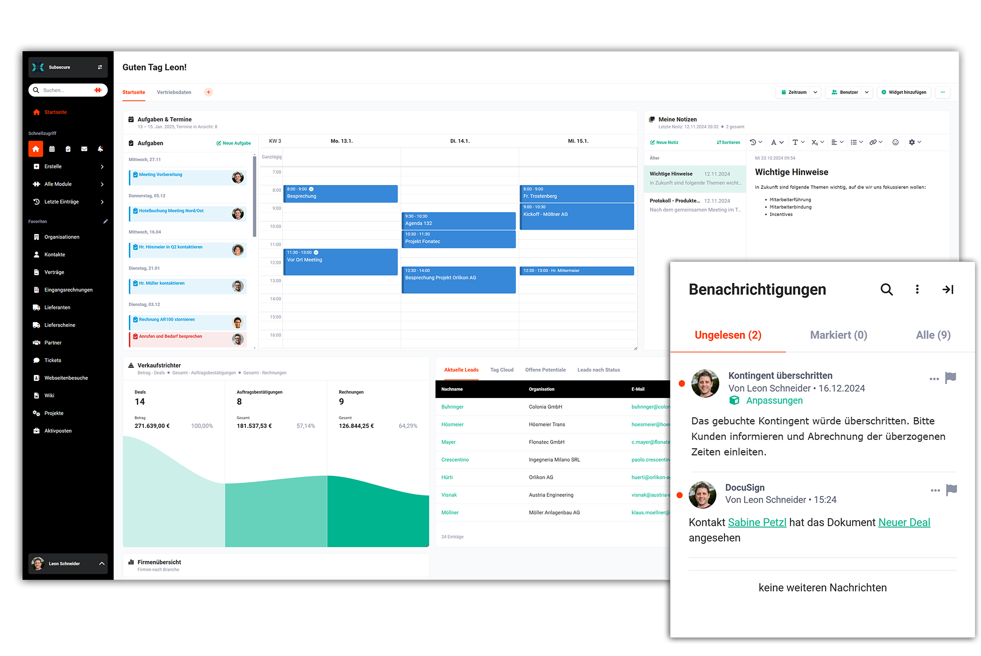brainX CRM Dashboard